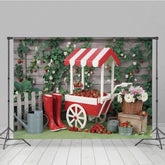 Aperturee - Aperturee Cart Strawberry Rain Boots Floral Spring Backdrop